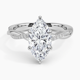 Petite Twisted Vine Hidden Halo Pavé Diamond Engagement Ring