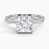 Petite Twisted Vine Hidden Halo Pavé Diamond Engagement Ring