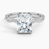 Petite Twisted Vine Hidden Halo Pavé Diamond Engagement Ring