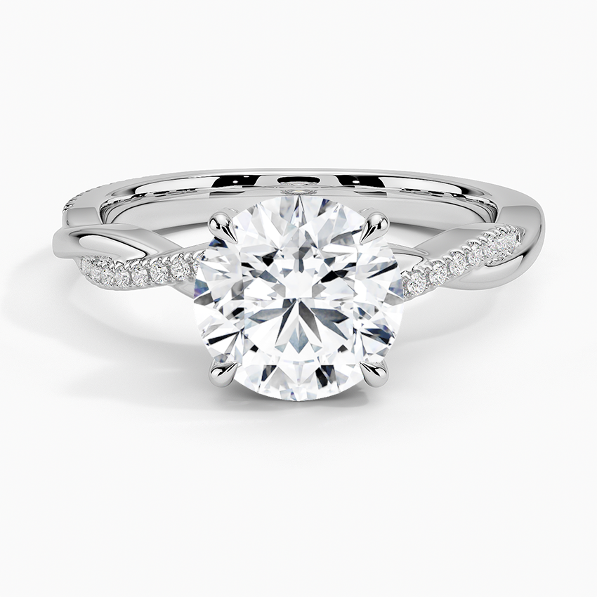 Petite Twisted Vine Hidden Halo Pavé Diamond Engagement Ring