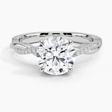 Petite Twisted Vine Hidden Halo Pavé Diamond Engagement Ring