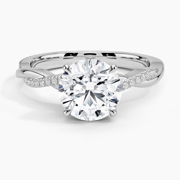 Petite Twisted Vine Hidden Halo Pavé Diamond Engagement Ring