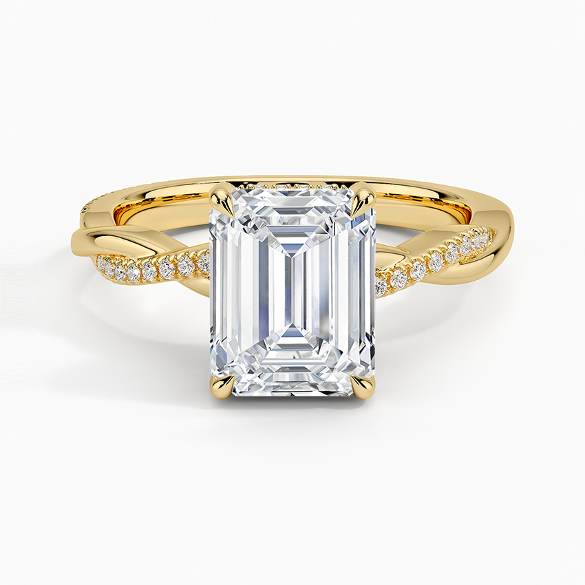 Petite Twisted Vine Hidden Halo Pavé Diamond Engagement Ring