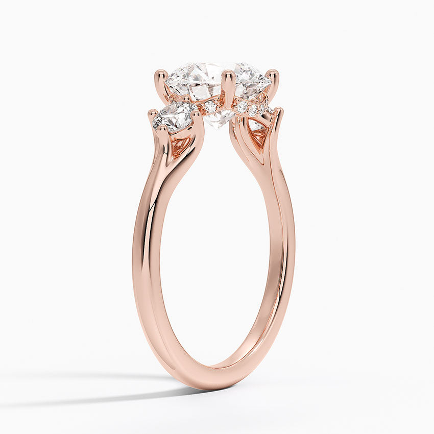 Luxe Floating Three Stone Diamond Engagement Ring