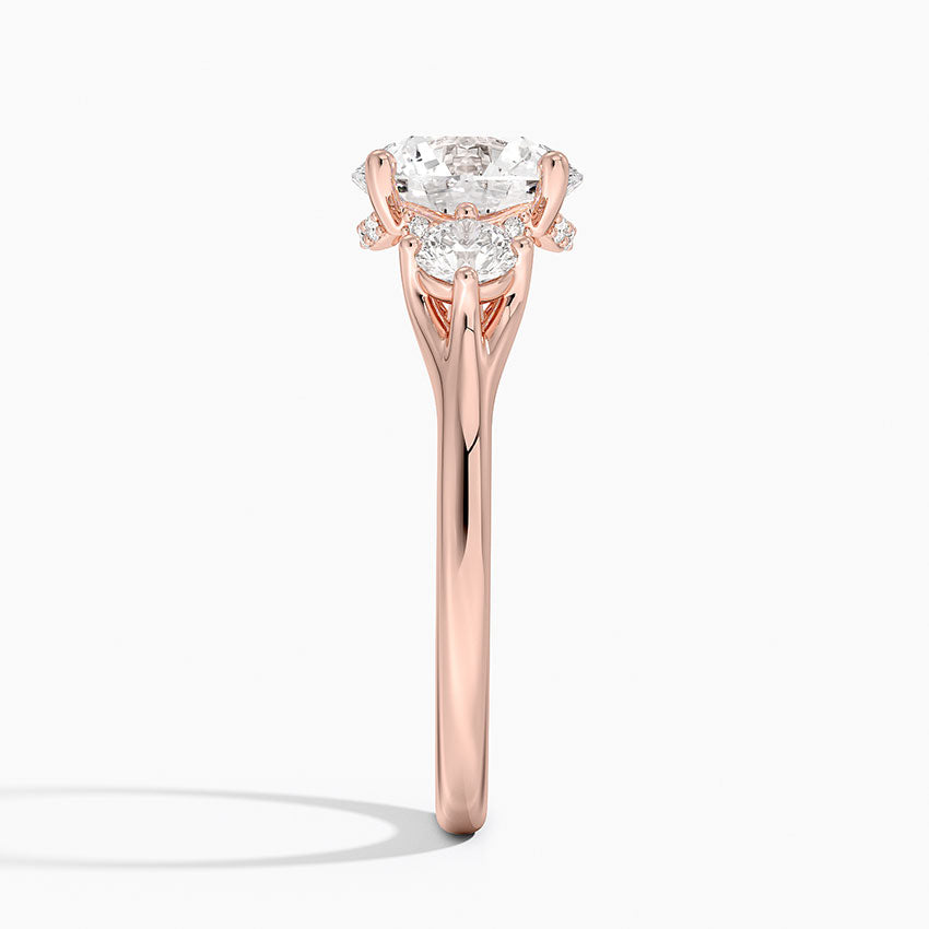 Luxe Floating Three Stone Diamond Engagement Ring
