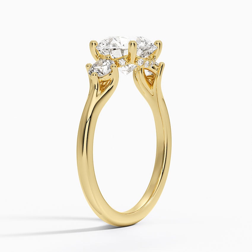 Luxe Floating Three Stone Diamond Engagement Ring
