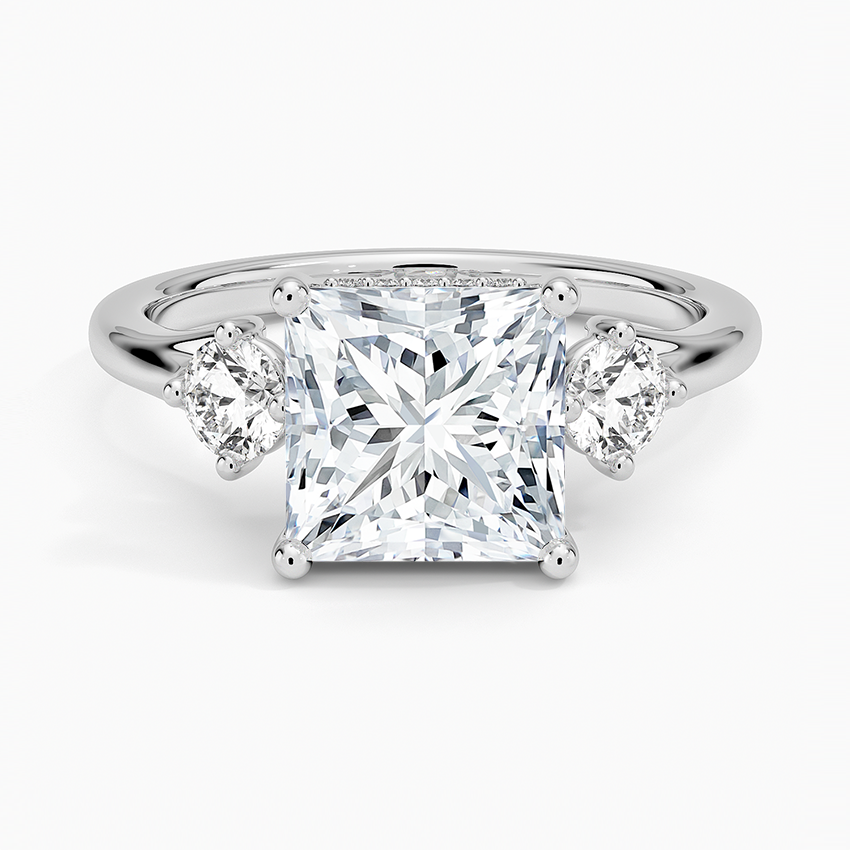 Luxe Floating Three Stone Diamond Engagement Ring