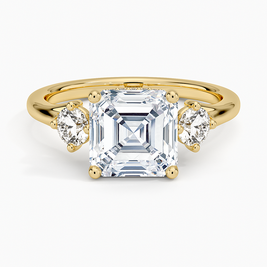 Luxe Floating Three Stone Diamond Engagement Ring
