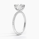 Viviana Half-Coverage Diamond Engagement Ring with a Round cut diamond in white gold — side view