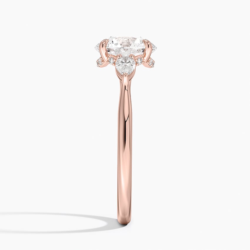 Floating Three Stone Pear Diamond Engagement Ring