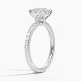 Luxe Elodie Diamond Engagement Ring with a Round cut diamond in white gold — side view