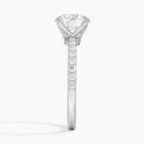 Luxe Elodie Diamond Engagement Ring with a Round cut diamond in white gold — profile view