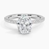 Luxe Elodie Diamond Engagement Ring with a Oval cut diamond in white gold — top view