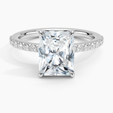 Luxe Elodie Diamond Engagement Ring with a Radiant cut diamond in white gold — top view