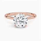 Petal Diamond Engagement Ring with a Round cut diamond in rose gold — top view