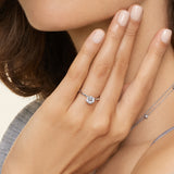 Petal Diamond Engagement Ring in white gold