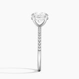 Perfect Fit Half-Coverage Diamond Engagement Ring with a Round cut diamond in white gold — profile view
