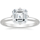 North Star Solitaire Engagement Ring with a Asscher cut diamond in white gold