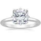 North Star Solitaire Engagement Ring with a Cushion cut diamond in white gold