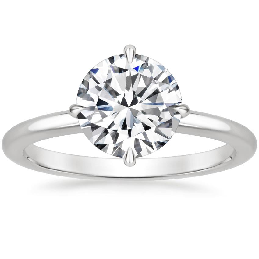 North Star Solitaire Engagement Ring with a Round cut diamond in white gold