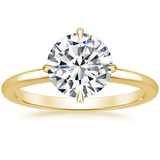 North Star Solitaire Engagement Ring with a Round cut diamond in yellow gold