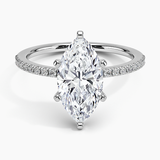 Ballad Half Coverage Diamond Engagement Ring with a Marquise cut diamond in white gold — top view