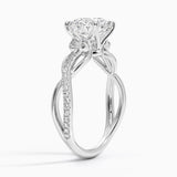 Garland Diamond Engagement Ring with a Round cut diamond in white gold — side view