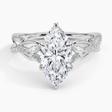 Garland Diamond Engagement Ring with a Marquise cut diamond in white gold — top view