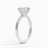 Esme 1.8mm Engagement Ring with a Round cut diamond in white gold — side view