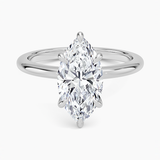 Esme 1.8mm Engagement Ring with a Marquise cut diamond in white gold — top view
