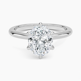 Esme 1.8mm Engagement Ring with a Oval cut diamond in white gold — top view