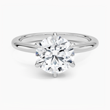 Esme 1.8mm Engagement Ring with a Round cut diamond in white gold — top view