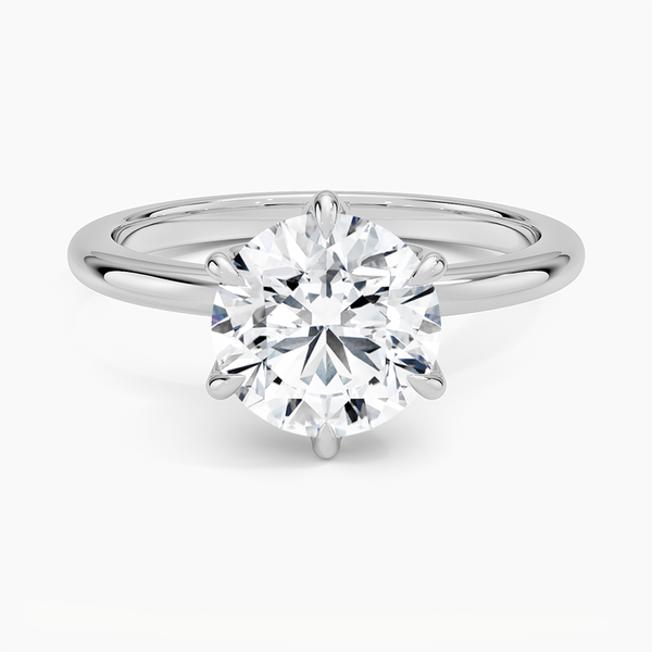 Esme 1.8mm Engagement Ring with a Round cut diamond in white gold — top view