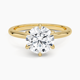 Esme 1.8mm Engagement Ring with a Round cut diamond in yellow gold — top view