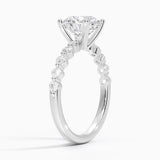 Marseille Half Coverage Diamond Engagement Ring with a Round cut diamond in white gold — side view
