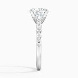 Marseille Half Coverage Diamond Engagement Ring with a Round cut diamond in white gold — profile view