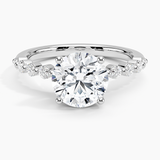 Marseille Half Coverage Diamond Engagement Ring with a Round cut diamond in white gold — top view
