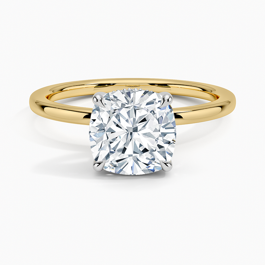 Adorned Mixed Metal Diamond Engagement Ring
