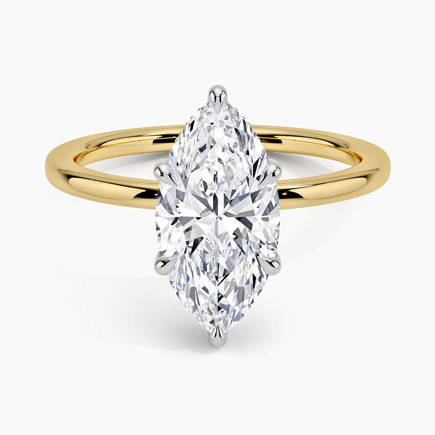 Adorned Mixed Metal Diamond Engagement Ring