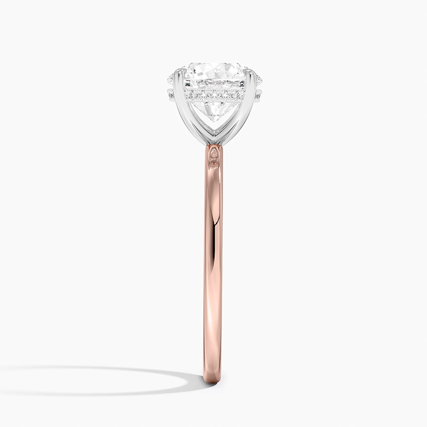Adorned Mixed Metal Diamond Engagement Ring
