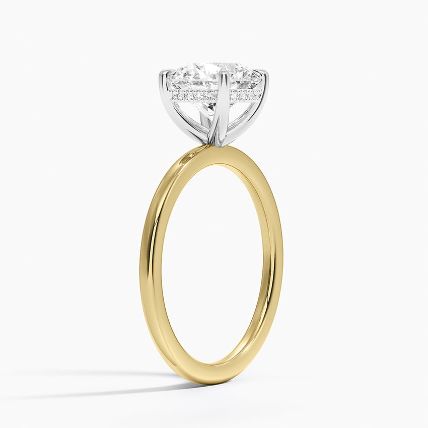 Adorned Mixed Metal Diamond Engagement Ring