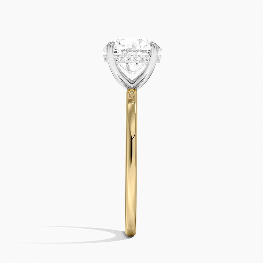 Adorned Mixed Metal Diamond Engagement Ring