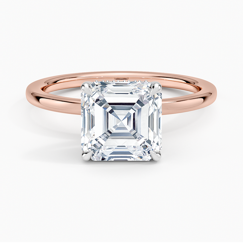 Adorned Mixed Metal Diamond Engagement Ring