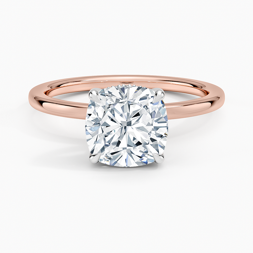 Adorned Mixed Metal Diamond Engagement Ring