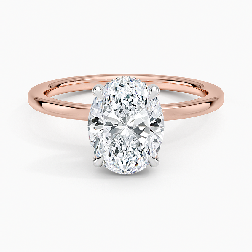 Adorned Mixed Metal Diamond Engagement Ring