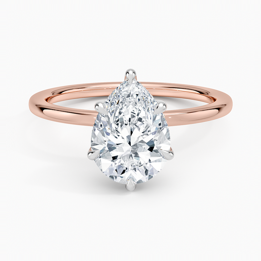 Adorned Mixed Metal Diamond Engagement Ring