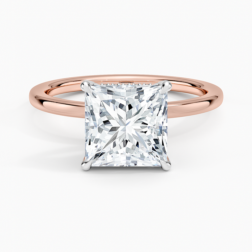 Adorned Mixed Metal Diamond Engagement Ring