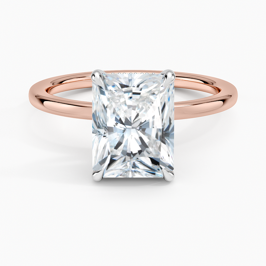Adorned Mixed Metal Diamond Engagement Ring