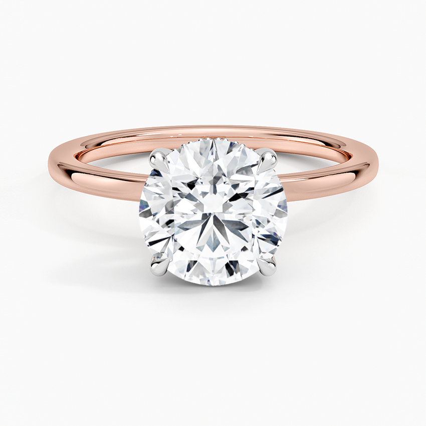 Adorned Mixed Metal Diamond Engagement Ring