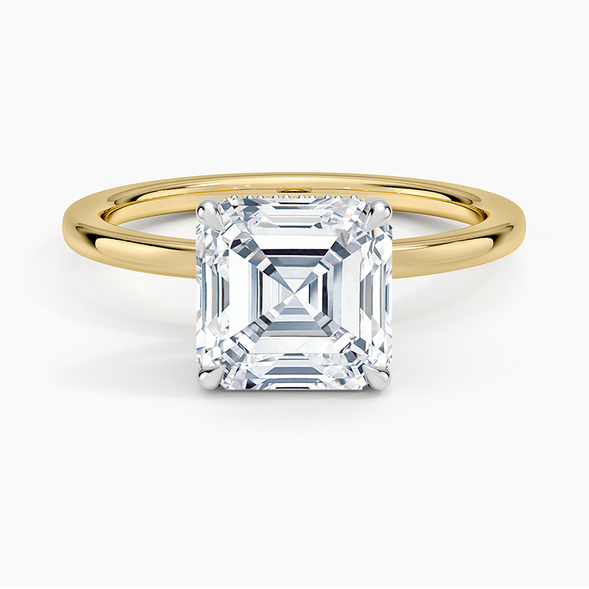 Adorned Mixed Metal Diamond Engagement Ring